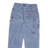 DICKIES Mens Jeans Blue Relaxed Loose Denim Rinse W29 L26 Workwear Zip Pocket
