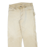 DICKIES Mens Regular Beige Denim W34 L32 Zip Workwear Casual Cotton Blend Jeans
