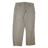 CARHARTT Womens Cotton Blend Beige Regular Fit Straight Leg Trousers W36 L30