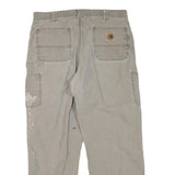 CARHARTT Womens Cotton Blend Beige Regular Fit Straight Leg Trousers W36 L30