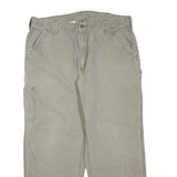 CARHARTT Mens Beige Regular Fit Straight Leg Cotton Blend Trousers W40 L28