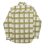 MOSSIMO Mens Beige & Brown Check Shirt L Polyester Blend Long Sleeve Casual