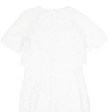 REISS Womens White Bodycon Dress Polyester Blend Short Sleeve Knee Length UK 8