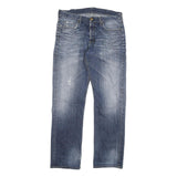 CARHARTT Mens Regular Fit Blue Denim Jeans W33 L34 Distressed Casual Wear