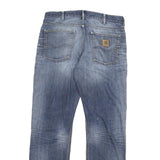 CARHARTT Mens Regular Fit Blue Denim Jeans W33 L34 Distressed Casual Wear