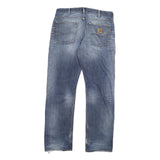 CARHARTT Mens Regular Fit Blue Denim Jeans W33 L34 Distressed Casual Wear