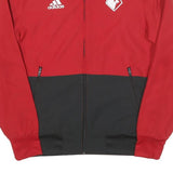 ADIDAS Mens Red & Black Zip Track Jacket S Polyester Blend Sport Wear