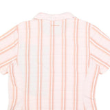 COLUMBIA Womens White & Orange Striped Nylon Shirt M Lightweight Comfortable