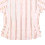 COLUMBIA Womens White & Orange Striped Nylon Shirt M Lightweight Comfortable