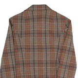 HANRO Womens Brown & Orange Checked Blazer Jacket S Polyester Blend Button