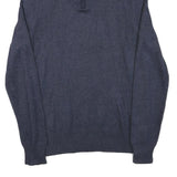 CALVIN KLEIN Mens Blue Plain Pullover Roll Neck Basic Knit M Cotton Blend Jumper