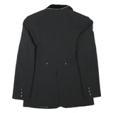 SAN GIORGIO Womens Black Button Jacket L Polyester Blend Plain Elegant