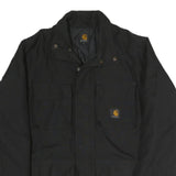 CARHARTT Mens Black Workwear Jacket S Polyester Blend Plain Zip Front Pockets