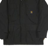 CARHARTT Mens Black Workwear Jacket S Polyester Blend Plain Zip Front Pockets