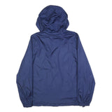 STARTER Mens Blue Hooded Zip Jacket L Polyester Plain Lightweight Sportswear