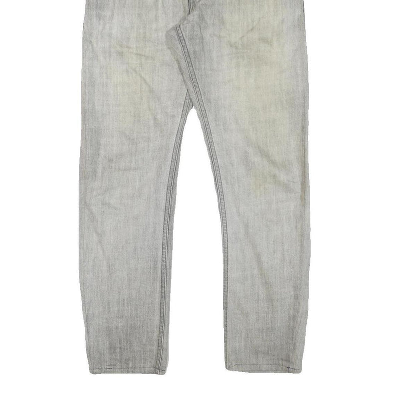 LEVI'S Mens Slim Grey Denim Slim Straight Jeans W32 L28 Casual Zip Closure