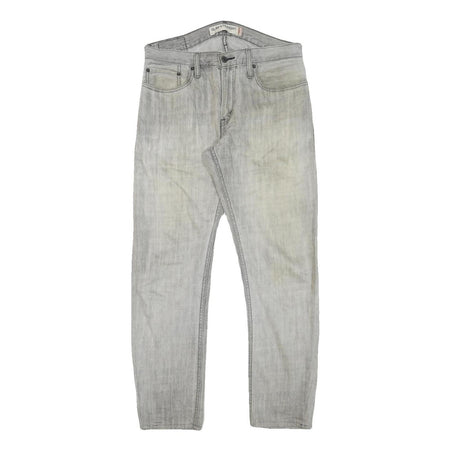 LEVI'S Mens Slim Grey Denim Slim Straight Jeans W32 L28 Casual Zip Closure