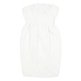 LAVINE BOUTIQUE Womens White Strapless Cotton Blend Mini Dress S Elegant Evening