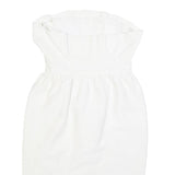 LAVINE BOUTIQUE Womens White Strapless Cotton Blend Mini Dress S Elegant Evening