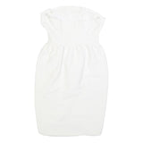 LAVINE BOUTIQUE Womens White Strapless Cotton Blend Mini Dress S Elegant Evening
