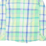 TOMMY HILFIGER Womens Blue & Green Check Shirt L Cotton Blend Casual Lightweight