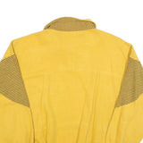Mens Yellow Patterned Pullover Basic Knit L Half Zip Jumper Cotton Blend