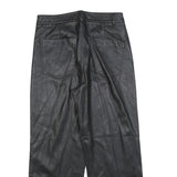 MANGO Womens Polyester Black Regular Wide-Leg Trousers W28 L26 Smart Casual Zip