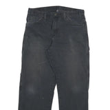 DICKIES Mens Regular Fit Black Denim Jeans W34 L32 Workwear Zip Closure
