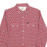 LEE Mens Red Check Shirt S Cotton Blend Western Style Long Sleeve Casual