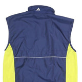 ADIDAS Mens Blue & Yellow Sleeveless Zip Jacket Polyester Blend Sports Vest M