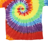 COMFY RESORTWEAR Mens Yellow & Green Tie Dye Graphic T-Shirt L Short Sleeve Crew