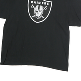MAJESTIC Mens Black Raiders Graphic T-Shirt M Short Sleeve Crew Neck Cotton