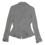 ARMANI COLLEZIONI Womens Black Jacket M Cotton Blend Herringbone Button Closure