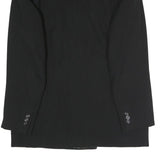 Mens Black Satin Lapel Button Jacket L Polyester Blend Classic Stylish