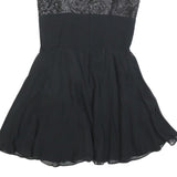 BCBGMAXAZRIA Womens Black Silk Sequined Mini Dress S Evening Party