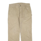 CARHARTT Mens Cotton Blend Beige Workwear Regular Fit Trousers W38 L32 Casual