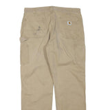 CARHARTT Mens Cotton Blend Beige Workwear Regular Fit Trousers W38 L32 Casual