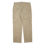 CARHARTT Mens Cotton Blend Beige Workwear Regular Fit Trousers W38 L32 Casual