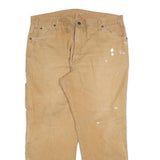 DICKIES Mens Regular Fit Beige Denim W40 L30 Carpenter Work Jeans Zip Closure