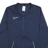 NIKE Mens Navy Blue Jacket S Polyester Blend Plain Zip Pocket Sportswear