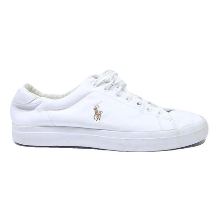 POLO RALPH LAUREN Men's Leather Low Top Trainers White UK 8 Casual Footwear