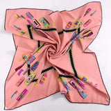 Anyyou Fashion Premium Satin Square Scarf –Pink Silk-Feel Neckwrap for Women