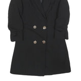 ZEBRA Womens Black Button Jacket XS Polyester Blend Double Breasted Long Sleeve