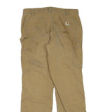 CARHARTT Womens Regular Fit Beige Denim W36 L33 Workwear Zip Closure Jeans