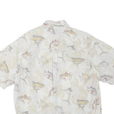 COLUMBIA Mens Cream & Beige Cotton Blend Fishing Shirt L Casual Summer Button