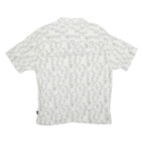 JOHN HENRY Mens White Pattern Shirt L Lightweight Casual Viscose