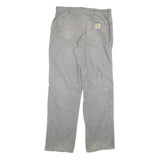 CARHARTT Mens Relaxed Beige Cotton Blend Straight Leg Trousers W34 L33 Workwear