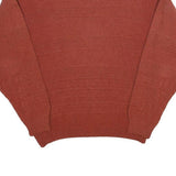 Mens Rust Patterned Cotton Blend Jumper Crew Neck Waffle Knit S Casualwear