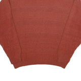 Mens Rust Patterned Cotton Blend Jumper Crew Neck Waffle Knit S Casualwear