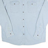 WRANGLER Mens Light Blue Cotton Blend Shirt L Long Sleeve Casual Denim Style